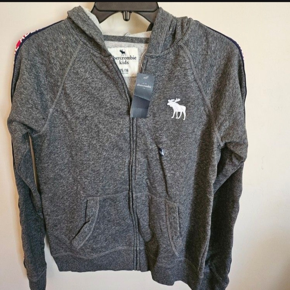 Abercrombie Kids Dark Gray Zip-Up Hoodie